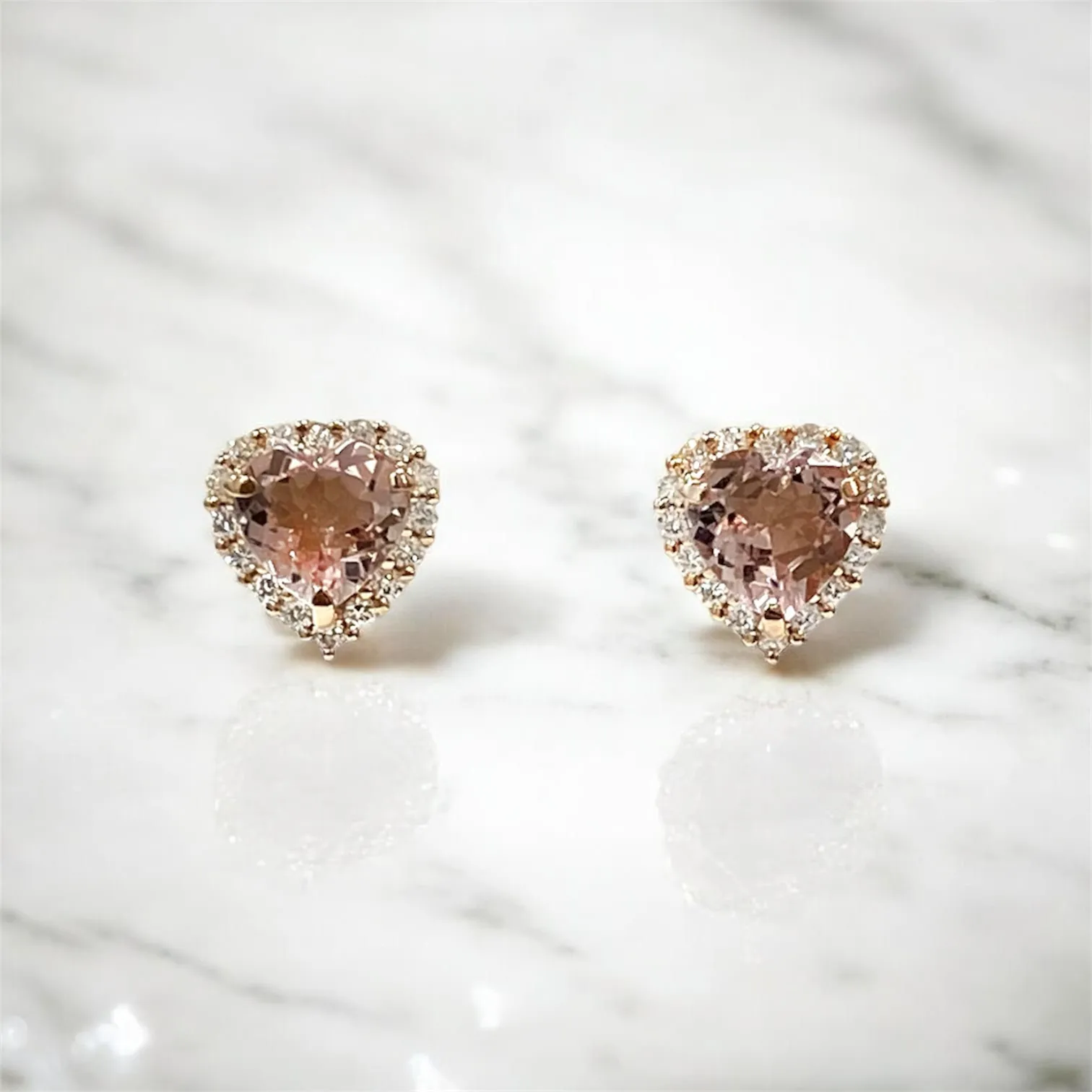 Rosy Heart モルガナイトピアス | GURALA